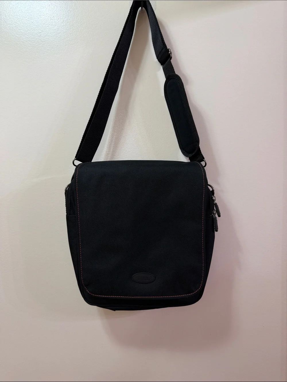 Chivas. Black Canvas Men's Crossbody Messenger Bag. NWOT. 12”X12”